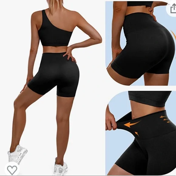 Biker Shorts high Waisted Workout Shorts - Picture 2 of 5